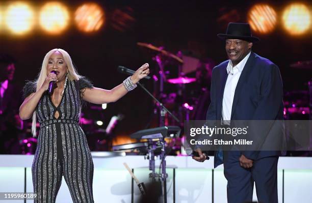 Cherrelle and Alexander O'Neil perform during the 2019 Soul Train Awards presented by BET at the Orleans Arena on November 17, 2019 in Las Vegas,...