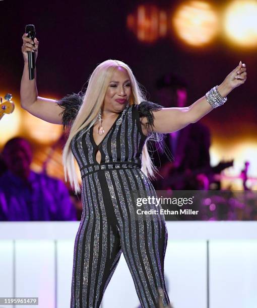 Cherrelle performs during the 2019 Soul Train Awards presented by BET at the Orleans Arena on November 17, 2019 in Las Vegas, Nevada.