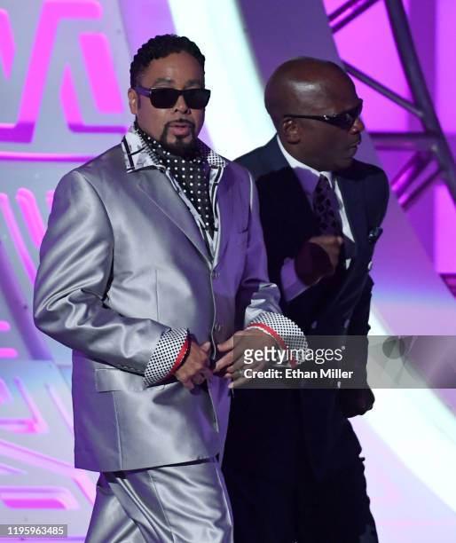 Morris Day and Jerome Benton perform during the 2019 Soul Train Awards presented by BET at the Orleans Arena on November 17, 2019 in Las Vegas,...