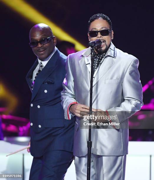 Jerome Benton and Morris Day perform during the 2019 Soul Train Awards presented by BET at the Orleans Arena on November 17, 2019 in Las Vegas,...