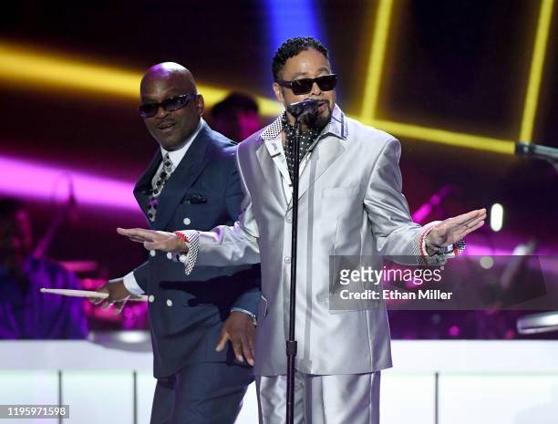 Jerome Benton and Morris Day perform during the 2019 Soul Train Awards presented by BET at the Orleans Arena on November 17, 2019 in Las Vegas,...
