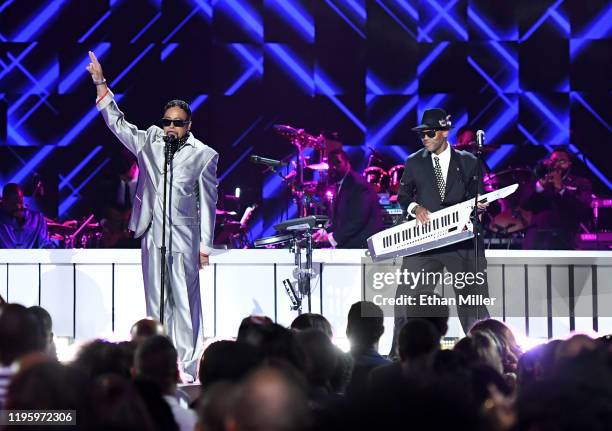 Morris Day and Jimmy Jamn perform during the 2019 Soul Train Awards presented by BET at the Orleans Arena on November 17, 2019 in Las Vegas, Nevada.