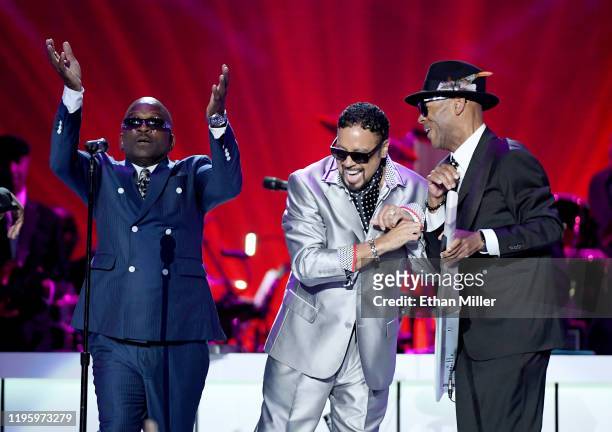 Jerome Benton, Morris Day and Jimmy Jam perform during the 2019 Soul Train Awards presented by BET at the Orleans Arena on November 17, 2019 in Las...