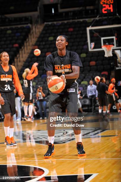 Tina Charles of the Eastern Conference All-Stars during practice at AT&T Center on July 22, 2011 in San Antonio, Texas. NOTE TO USER: User expressly...