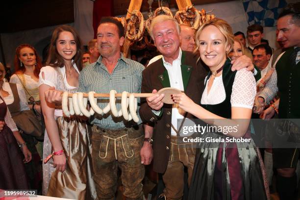 Arnold Schwarzenegger and his daughter Christina Maria Aurelia Schwarzenegger, , Balthasar Hauser and his daughter Maria Hauser during the 29th...