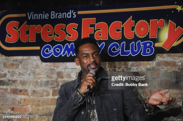 Bill Bellamy performs at The Stress Factory Comedy Club on January 24, 2020 in New Brunswick, New Jersey.
