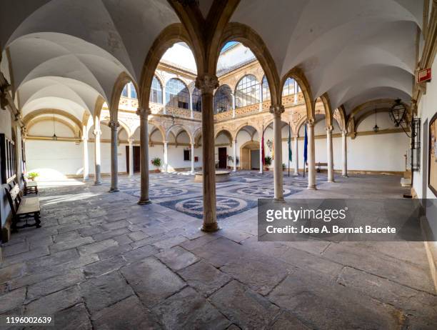 city hall of the city of ubeda, a street scene in the old part of the historic city of ubeda in andalusia, spain. - jaén city stock pictures, royalty-free photos & images