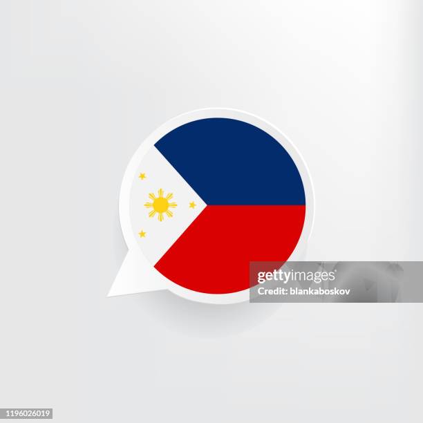 philippinen-flagge-sprechblase - philippinen stock-grafiken, -clipart, -cartoons und -symbole