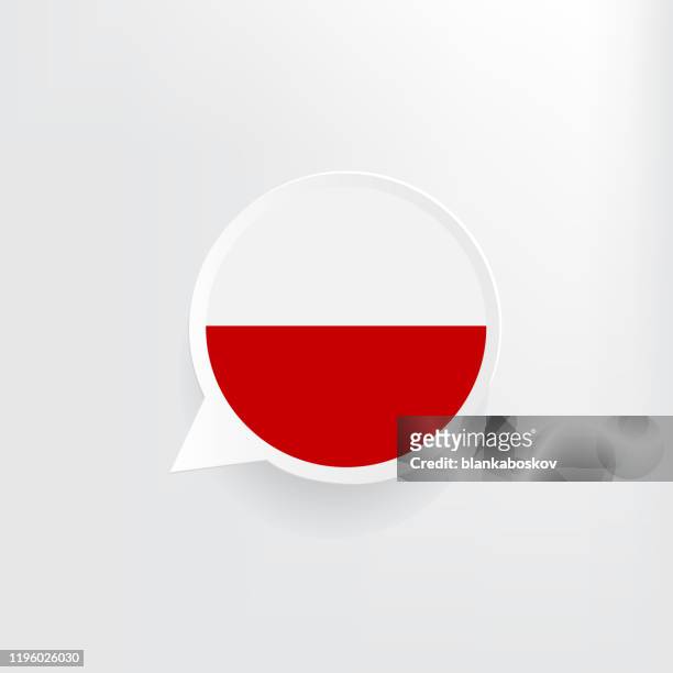 poland flag speech bubble - poland flag stock illustrations