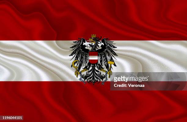 austrian waving flag - austria flag stock illustrations