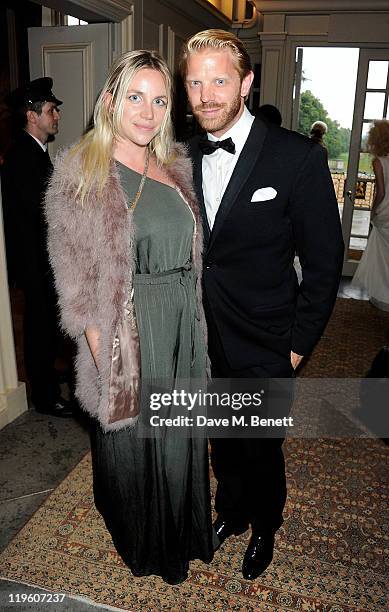 Alistair Guy arrives at a party to celebrate the renovation of Easton Neston and to welcome designer Leon Max to his new headquarters held at Easton...