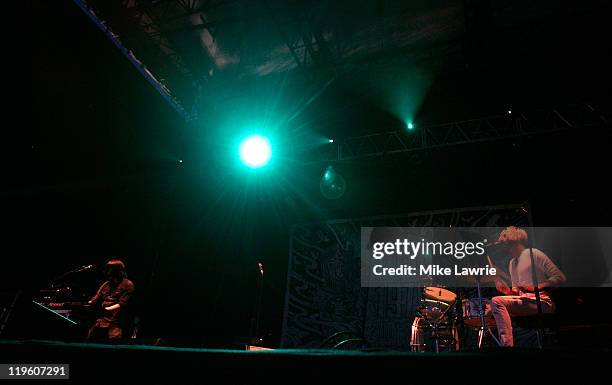 Jesse F. Keeler and Sebastien Grainger of Death From Above 1979 perform at the Williamsburg Waterfront on July 22, 2011 in New York City.