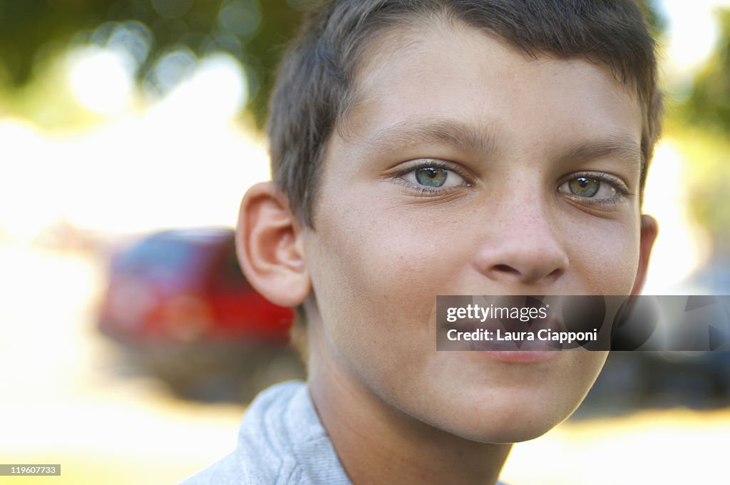 Portrait of boy outside