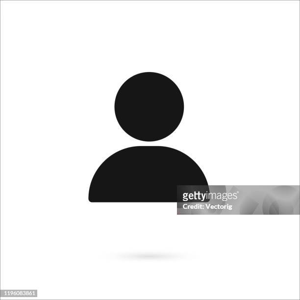 simple man head icon set - unrecognizable person stock illustrations