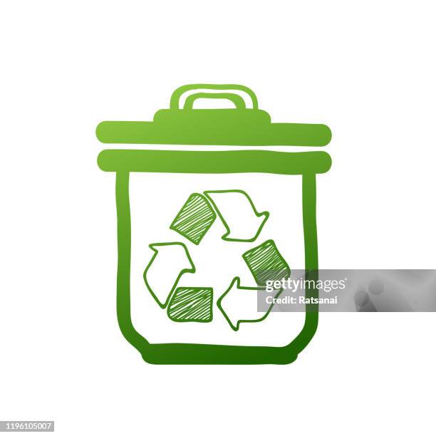 recycle bin - garbage can stock illustrations