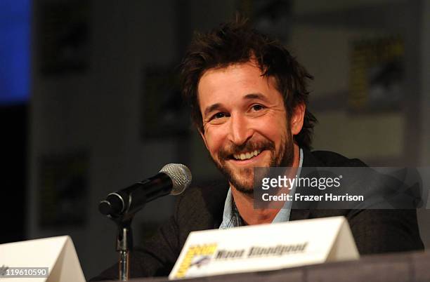 Actor Noah Wyle speaks at TNT's Falling Skies panel during Comic-Con 2011 at the Comic-Con Conference Center on July 22, 2011 in San Diego,...