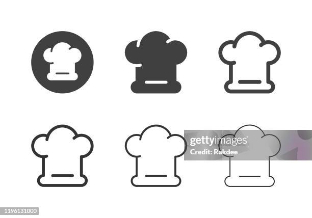 chef hut icons - multi series - headdress stock-grafiken, -clipart, -cartoons und -symbole