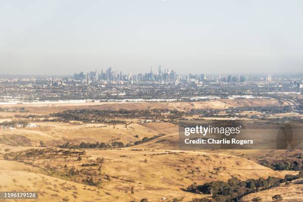 melbourne skyline in drought - drought city stock pictures, royalty-free photos & images