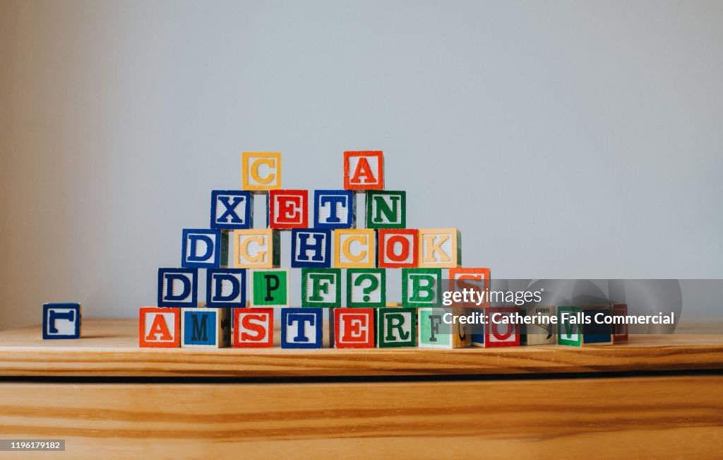 Wall of Letter Blocks