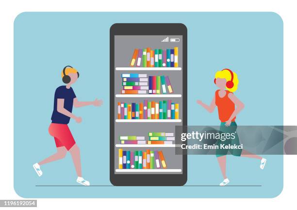 audio book - electronic dictionary stock illustrations