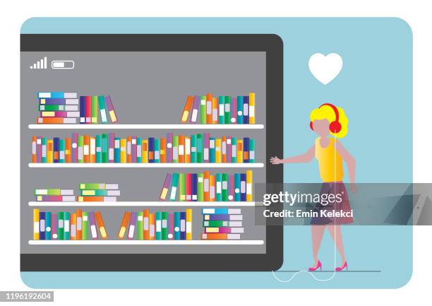 audio book - electronic dictionary stock illustrations
