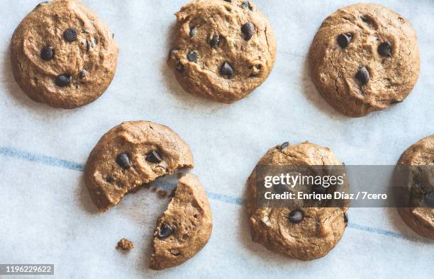 peanut butter choc chip cookies (crumbs) - break into small pieces imagens e fotografias de stock