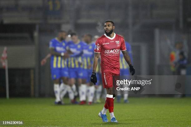 Jerome Sinclair of VVV-Venlo during the Dutch Eredivisie match between RKC Waalwijk and VVV Venlo at Mandemakers Stadium on January 25, 2020 in...