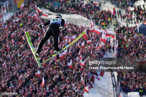 Keiichi Sato of Japan during team competition of the FIS Ski jumping World Cup in Zakopane on January 25, 2020 in Zakopane, Poland.