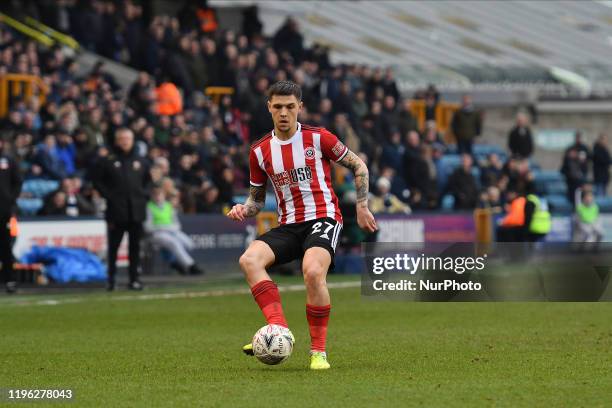 Muhamed Besic of Sheffield United in action during the FA Cup Fourth Round match between Millwall and Sheffield United at The Den on January 25, 2020...