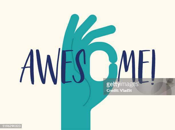 stockillustraties, clipart, cartoons en iconen met hand gebaar compliment awesome awe teamwork goede baan meme - awe