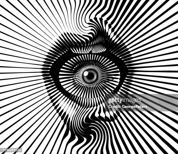 close up of mouth and third eye and sunbeams - surreal stock illustrations