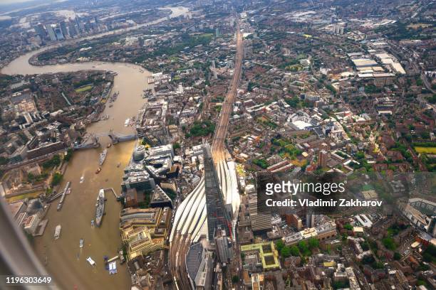 london aerial view - central london stock pictures, royalty-free photos & images
