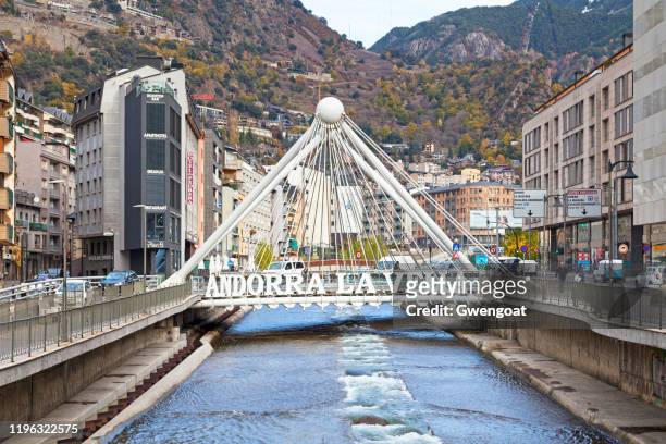 paris bridge in andorra la vella - andorra stock pictures, royalty-free photos & images