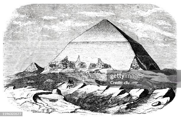 pyramid in daschur, egypt - pyramid stock illustrations