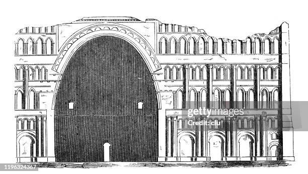 palace of ctesiphon - old baghdad stock illustrations