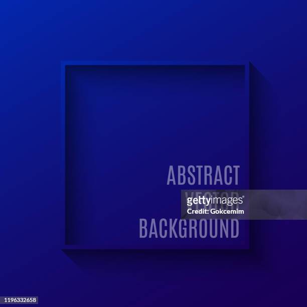 abstract 3d square frame with gradient color background. blue abstract background, design element for business cards, advertisement, brochure and labels. - royal blue stock illustrations