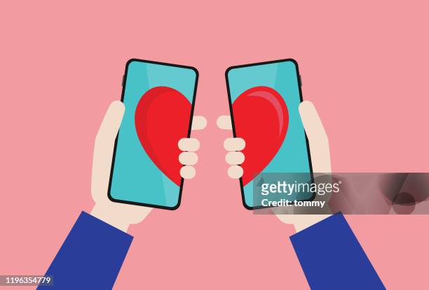online dating app - romance stock illustrations