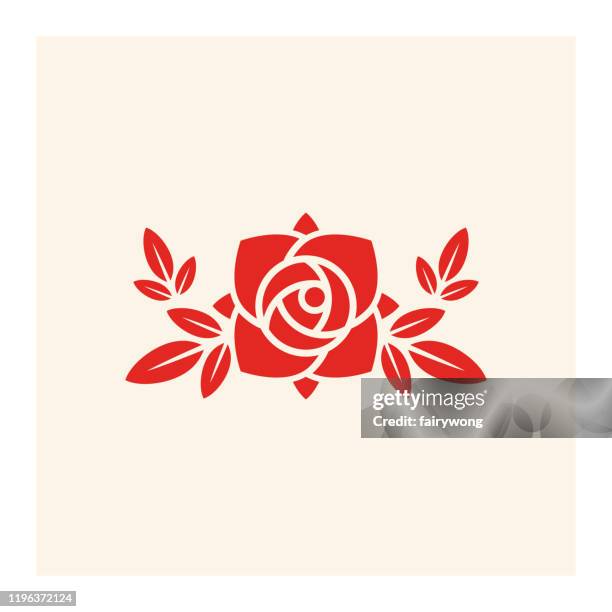 rose flower icon - rose line stock illustrations