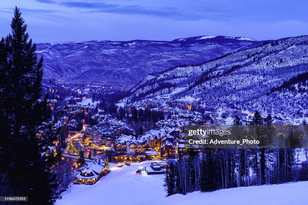 Beaver Creek Colorado Village at Night