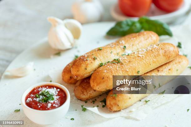 garlic breadsticks - garlic sauce stock pictures, royalty-free photos & images