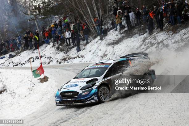 Esapekka Lappi of Finland and Janne Ferm of Finland compete with their M-Sport FORD WRT Ford Fiesta WRC during Day Two of the FIA World Rally...