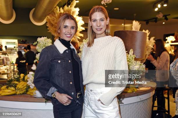 Scarlett Gartmann and Sarah Brandner attend the Anna Schuerrle "Dear Mama" book launch event at Rose Garden Restaurant on January 25, 2020 in Berlin,...