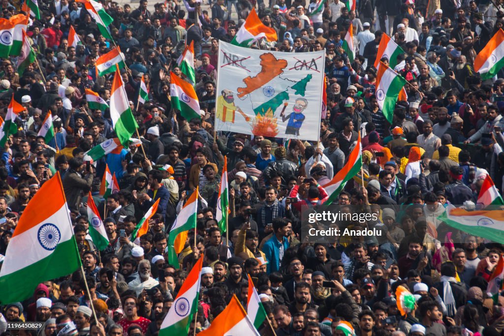 Republic Day celebration at Shaheen Bagh sit-in protest site against new citizenship law