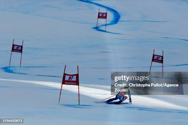 Marta Bassino of Italy in action during the Audi FIS Alpine Ski World Cup Women's Super G on January 26, 2020 in Bansko Bulgaria.