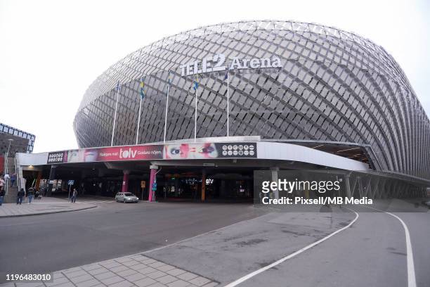 View of the Tele2 Arena before the Men's EHF EURO 2020 final match between Spain and Croatia at Tele2 Arena in Stockholm, Sweden on January 26, 2020.