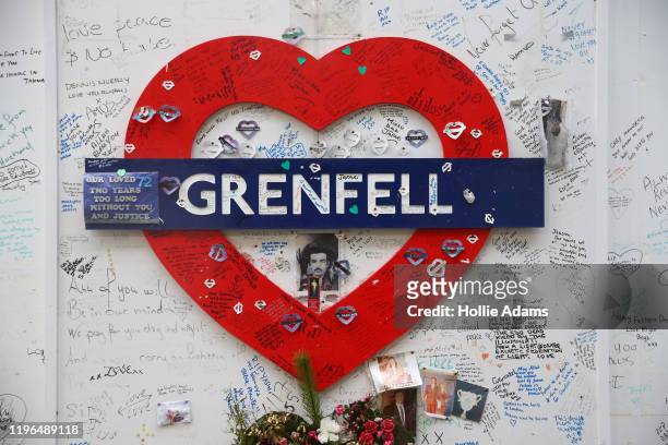 Tributes to victims of the Grenfell Tower fire that killed 72 people in June 2017, on January 26, 2020 in London, England. Yesterday, Banita Mehra...