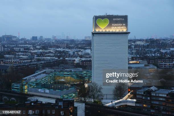 Tributes to victims of the Grenfell Tower fire that killed 72 people in June 2017 on January 26, 2020 in London, England. Yesterday, Banita Mehra...