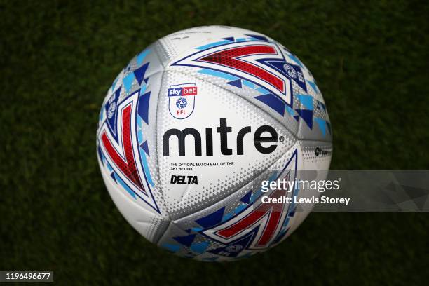 Detailed view of the official EFL match ball prior to the Sky Bet Championship match between Preston North End and Reading at Deepdale on December...