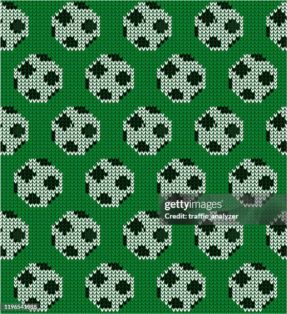 soccer balls - sweater pattern - ugly wallpaper stock illustrations