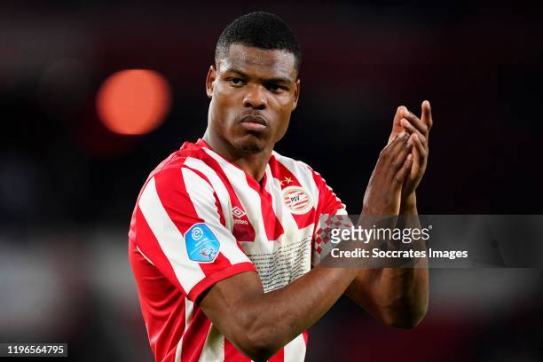 Denzel Dumfries of PSV disappointed during the Dutch Eredivisie match between PSV v Fc Twente at the Philips Stadium on January 26, 2020 in Eindhoven...